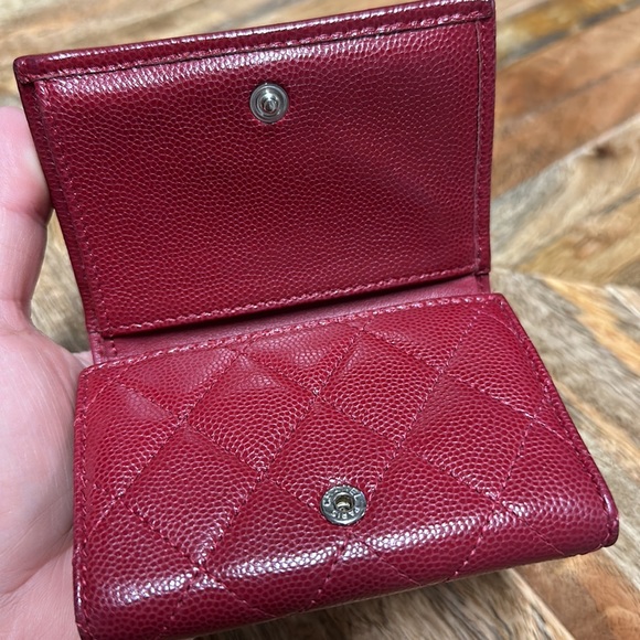 Chanel Trifold Compact Wallet Dual Side - Deep Red - Picture 12 of 16